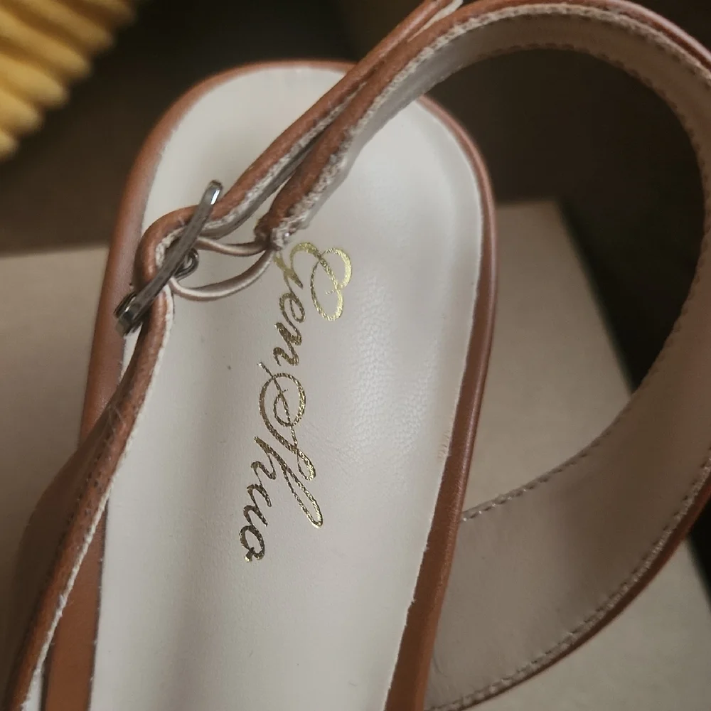 Chic Tan Slingback Heels - Picture 2 of 7